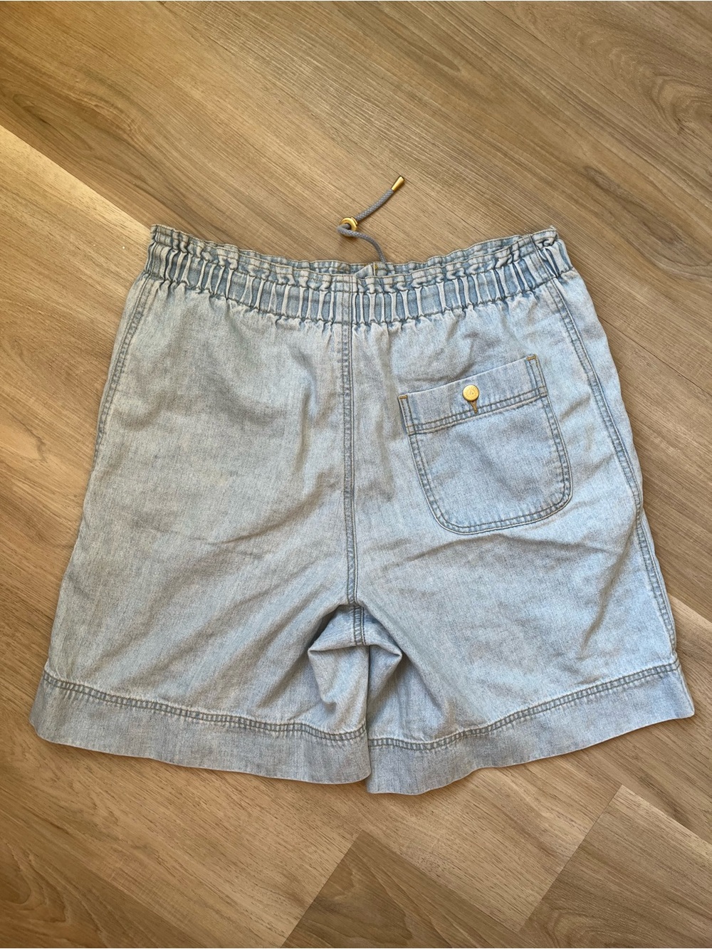Women’s Vintage Liz Wear Light Blue Elastic-Waist Denim Shorts M 28” W